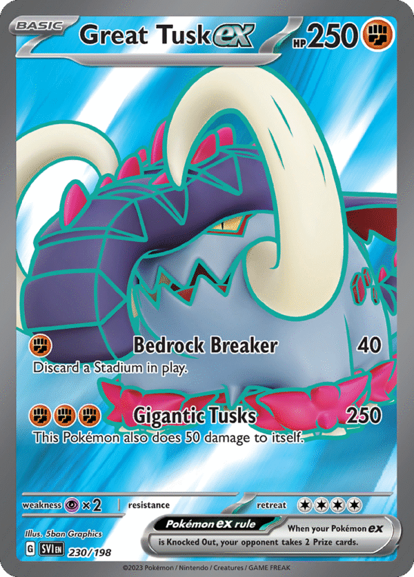 Great Tusk ex - 230/198 - Scarlet & Violet Base