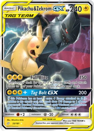 Pikachu & Zekrom GX - 33/181 - Ultra Rare (Inglés)
