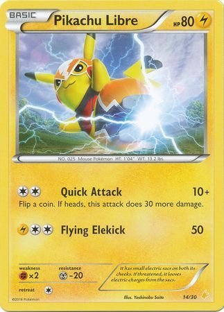 Pikachu Libre - 14/30 - XY Trainer Kit: Pikachu Libre & Suicune (Pikachu Libre) (Inglés)