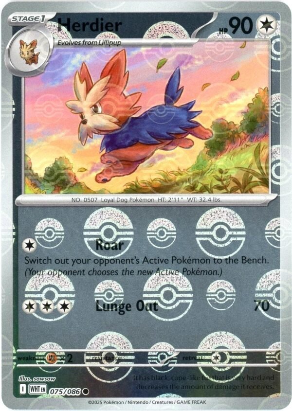 1600 (3) Herdier (Poke Ball Pattern) - 075/086 - Common - Holo (Inglés)