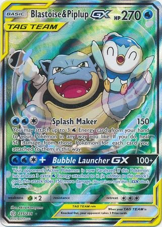 1605978 Blastoise & Piplup Tag Team GX (Alternate Art) - 215/236 - Full Art (Español)